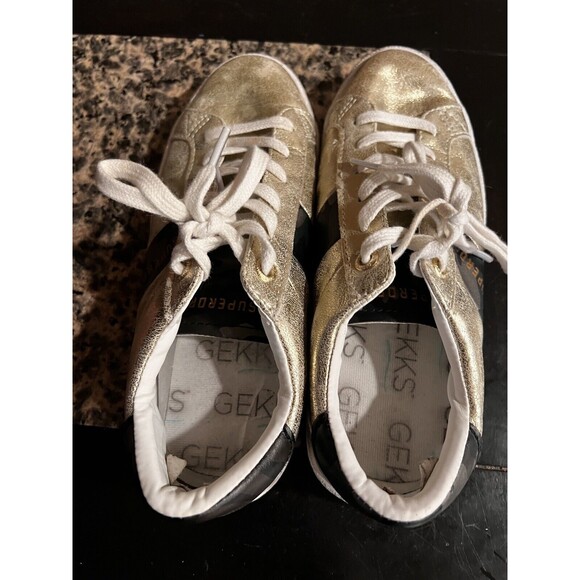 Superdry sneakers womens US 7 low pro metallic trainers Priya lace up shoes y2k - Picture 8 of 12